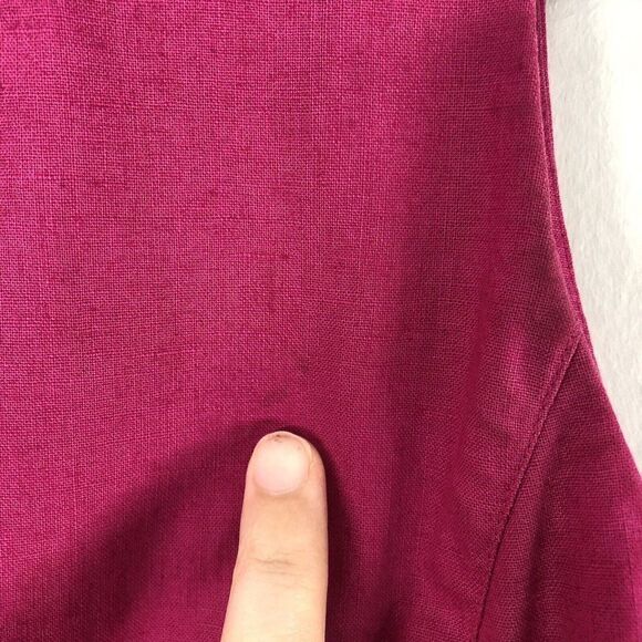 Vintage Gillian Size 12 Studio Pink Career‎ Secretary Linen Blend Retro Dress - Picture 4 of 9